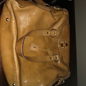 YSL tan/gold parent leather tote